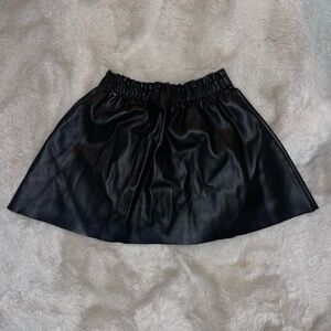 Girls Black Faux Leather Skirt Sz 8